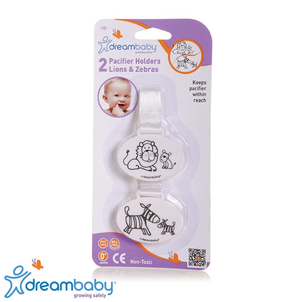Pacifier Holder - Lion and Zebra 2pk
