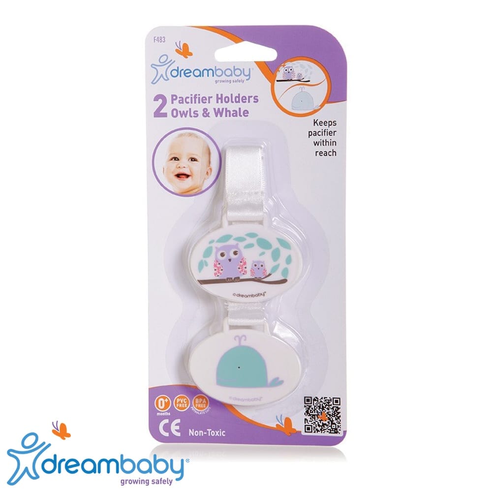 Pacifier Holder - Owl and Whale 2pk
