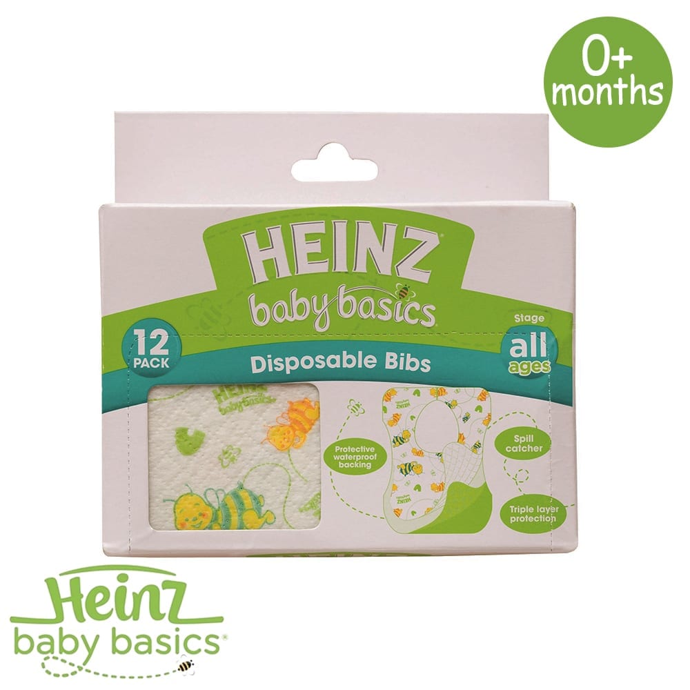 Heinz Baby Basics Disposable Bibs 12 Pack